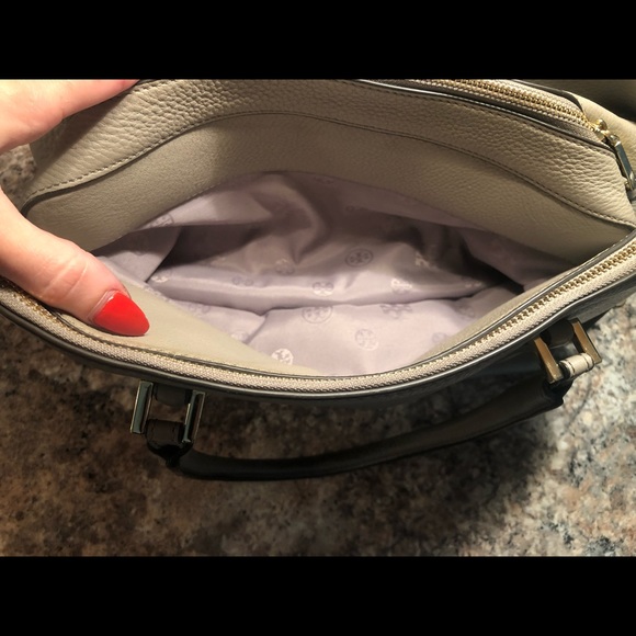 Tory Burch French Grey Triple Zip Handbag Tote - Picture 2 of 7